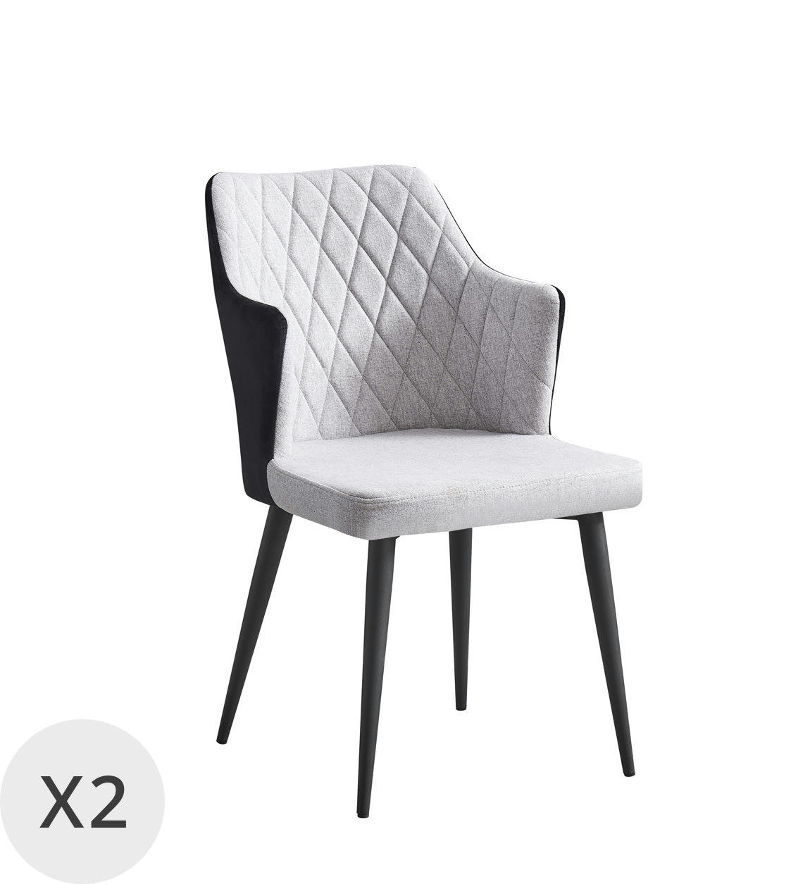 BERLIN - Set de 2 fauteuils tapissés bicolore