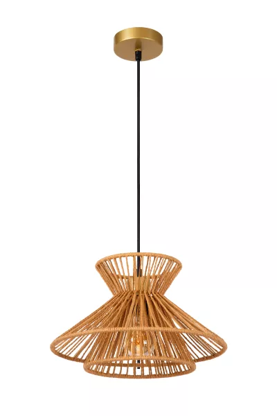 Lampa wisząca jasne drewno-złota TASMAN 1xE27x60W wym: 150x32x32 cm Lucide