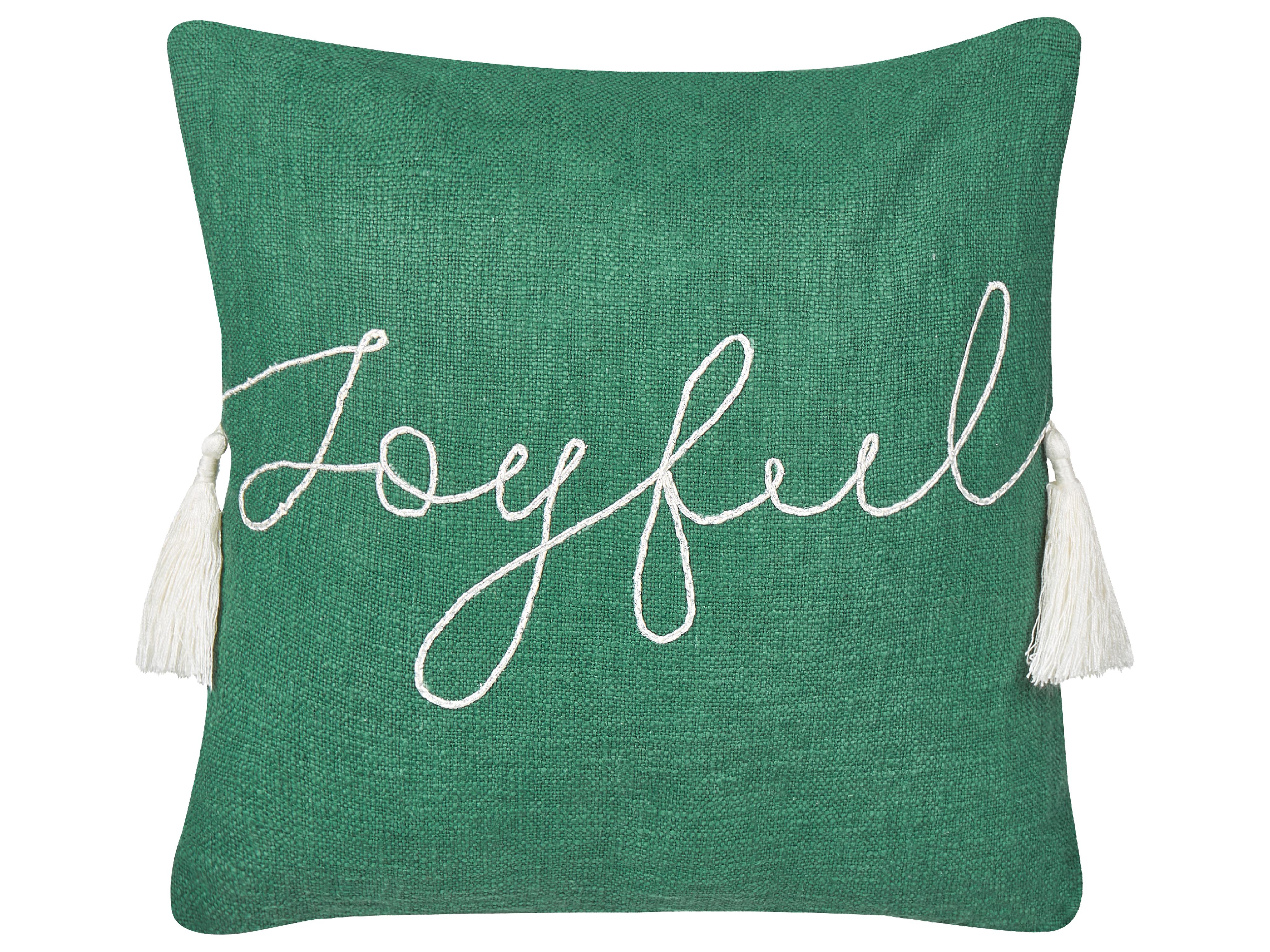 Throw Cushion ELETTARIA Cotton 45 x 45 cm Green Christmas Motif