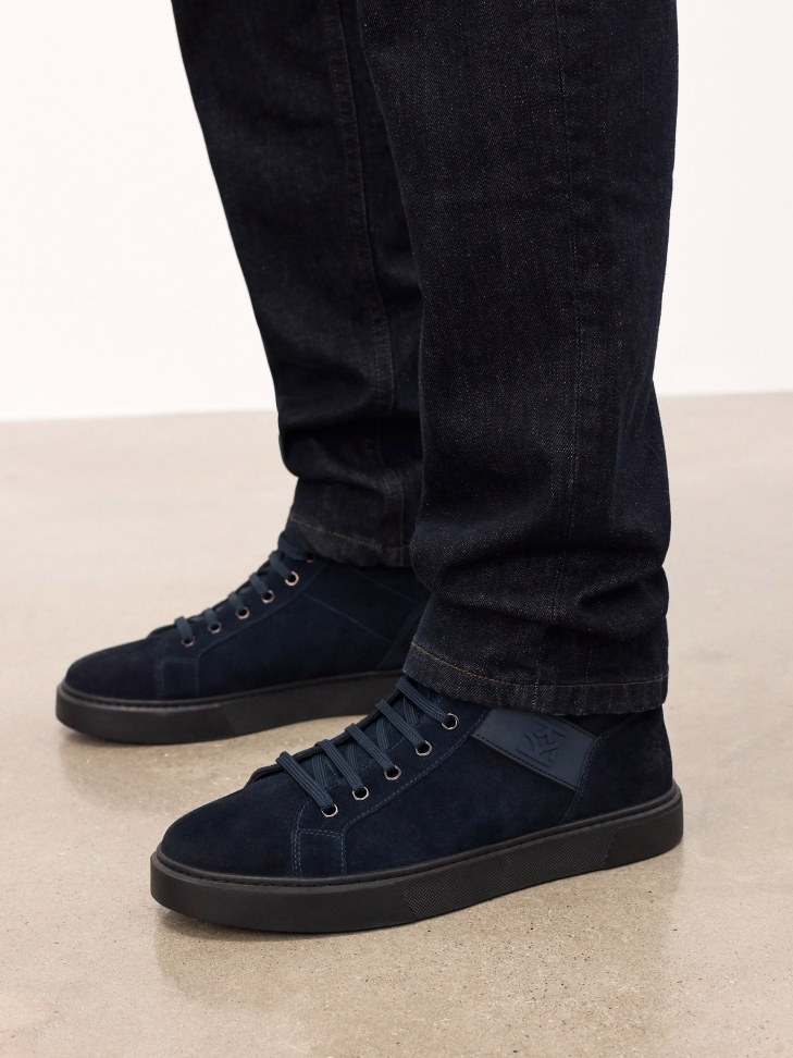Navy blue high top sneakers