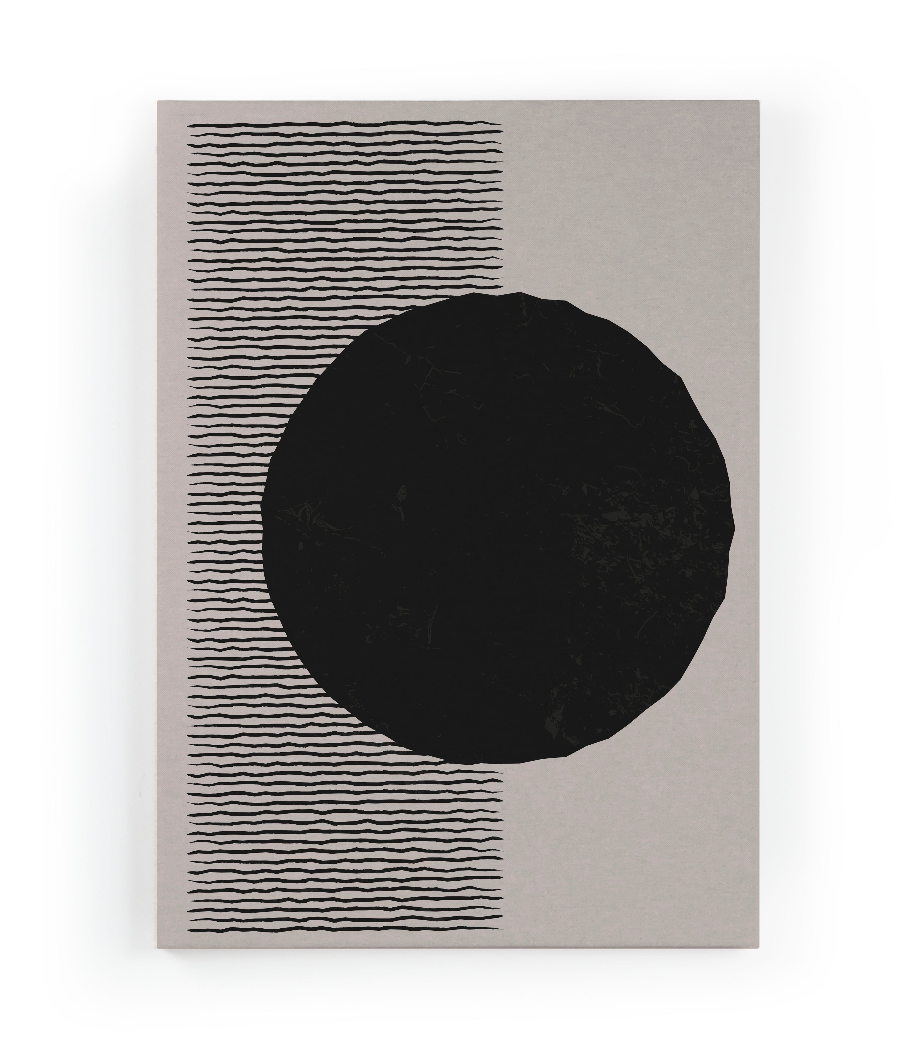 Canvas 60x40 Afdruk Rond Zwart