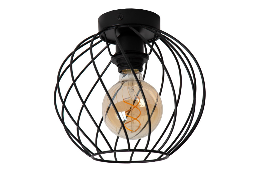 Lampa sufitowa czarna DANZA 1xE27x40W wym: 22,5x25x25 cm Lucide