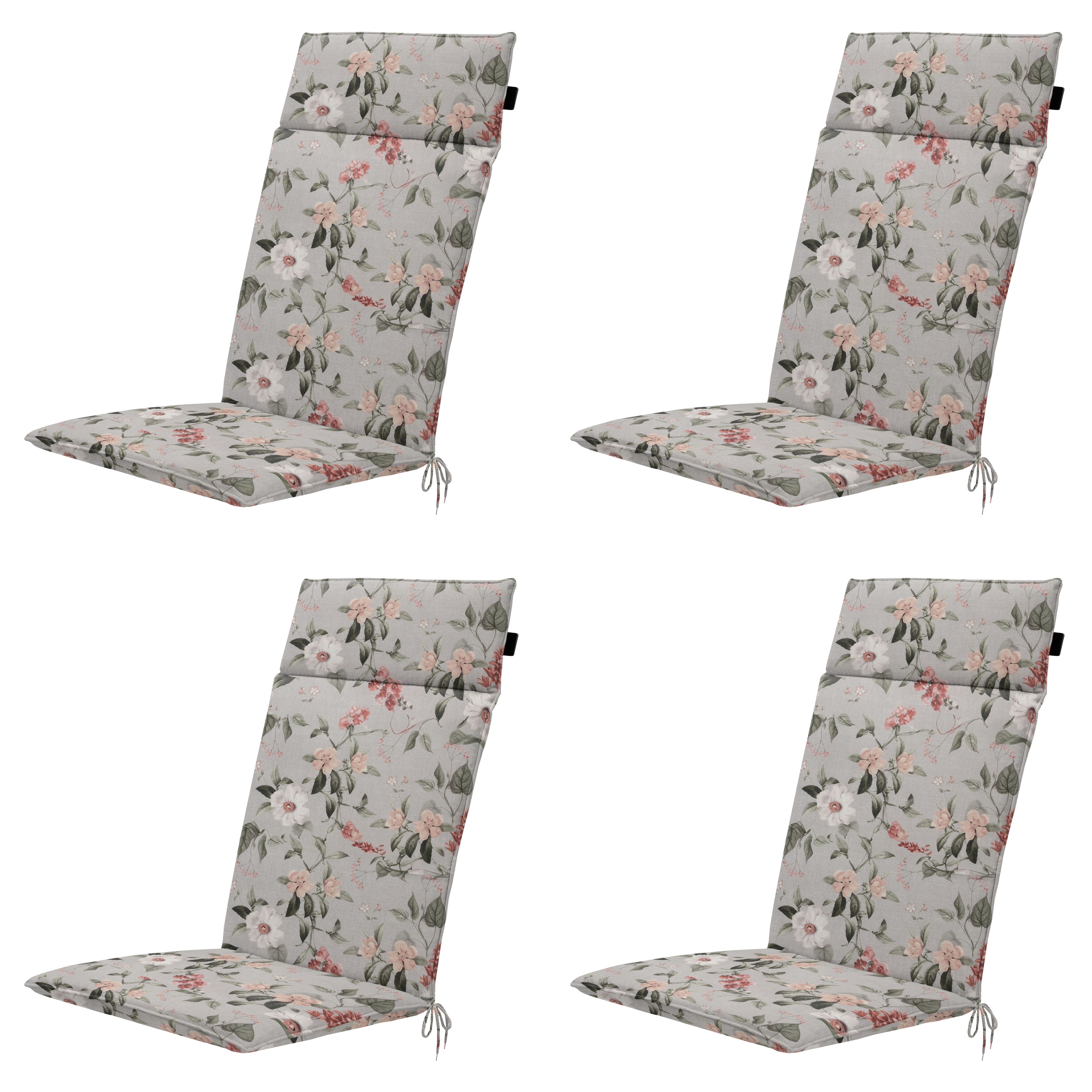 Madison tuintstoelkussen hoge rug Julliete - multikleur - 120x50x4cm - set van 4