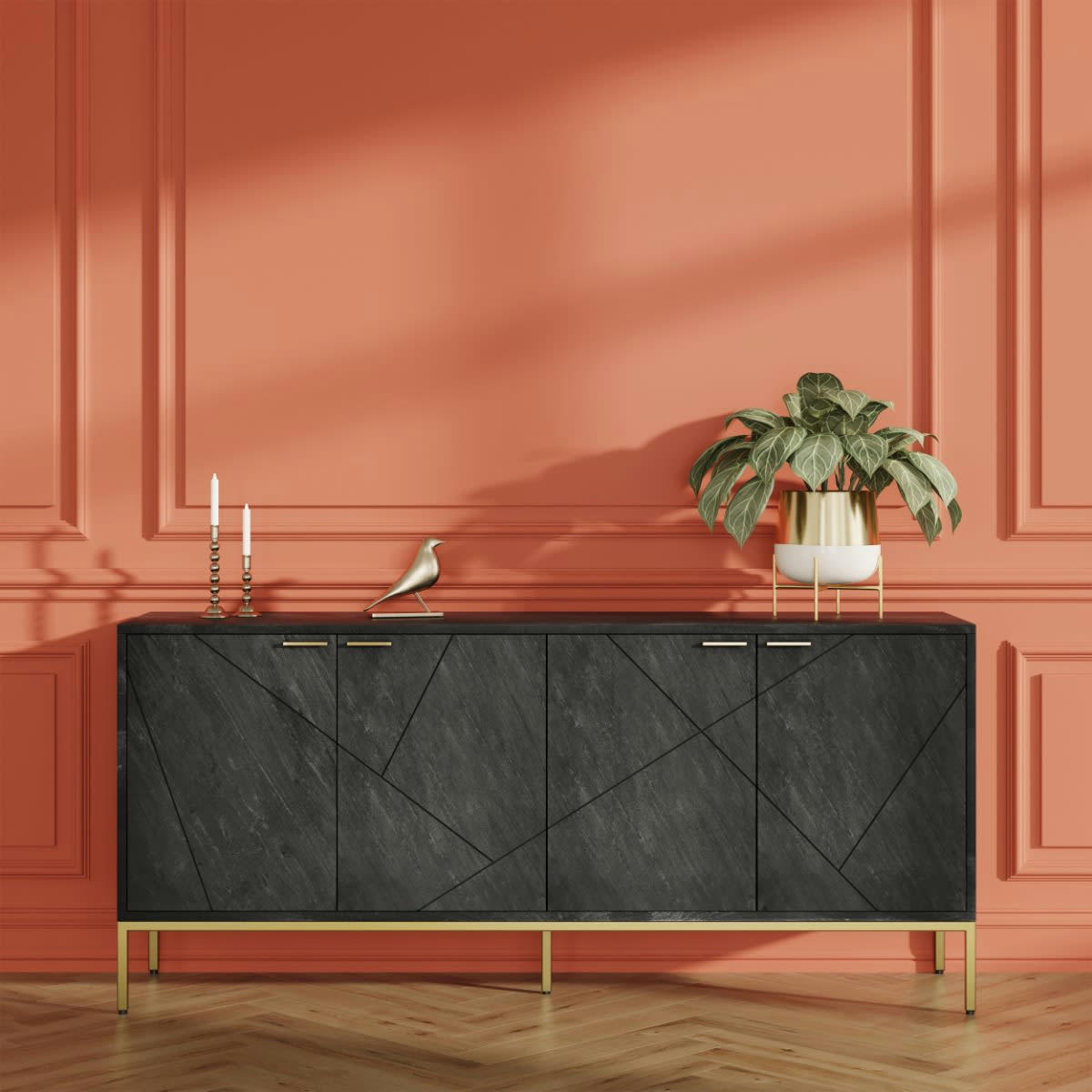 SUZANNE - Buffet 4 portes en ardoise