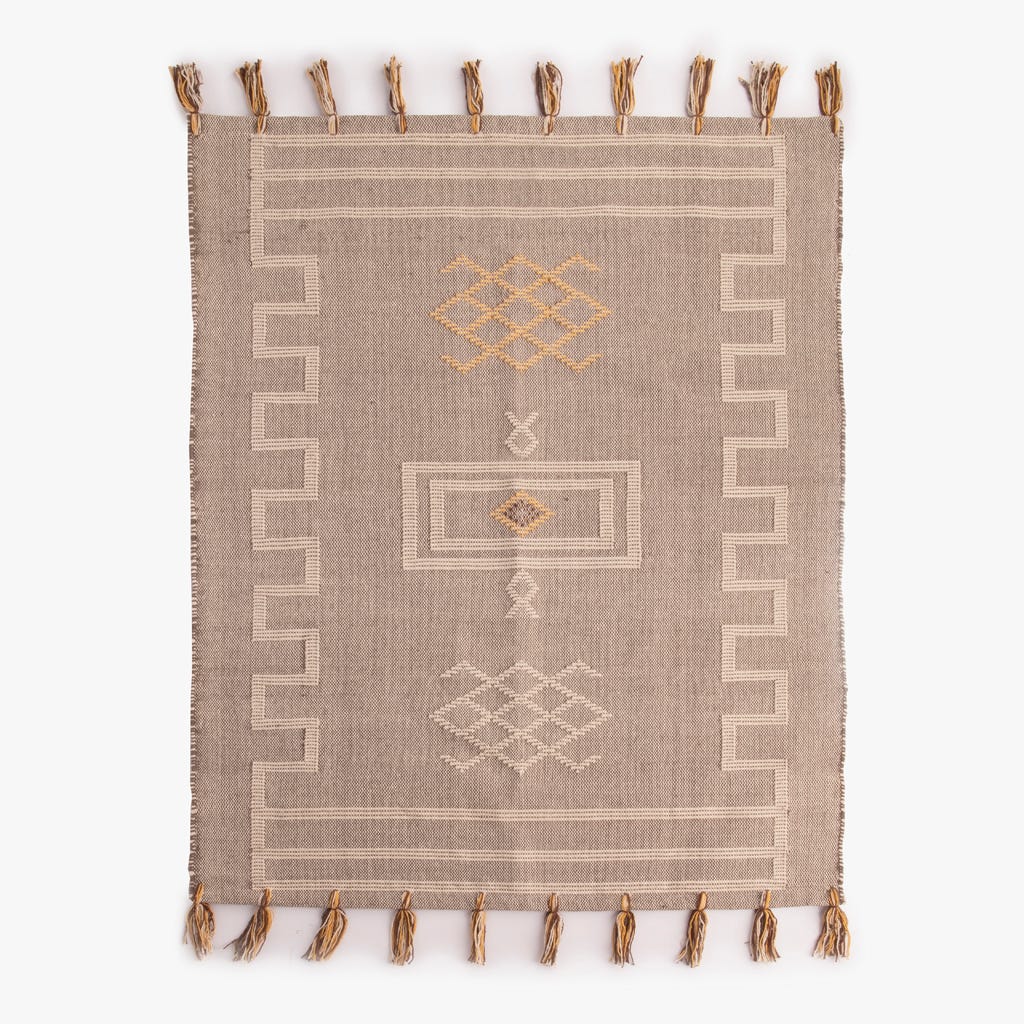 Tapete Algodão Castanho e Bege 200x300 BENAGIL