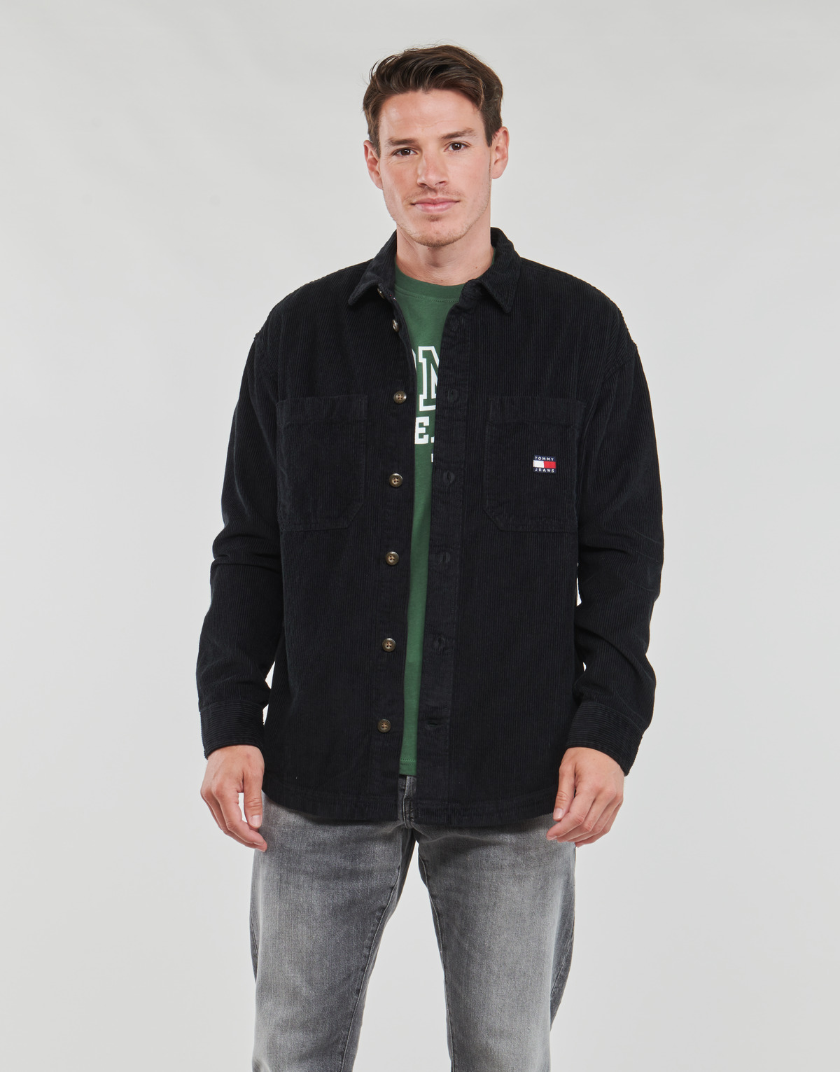 Tommy Jeans - TJM CASUAL CORDUROY OVERSHIRT - Black