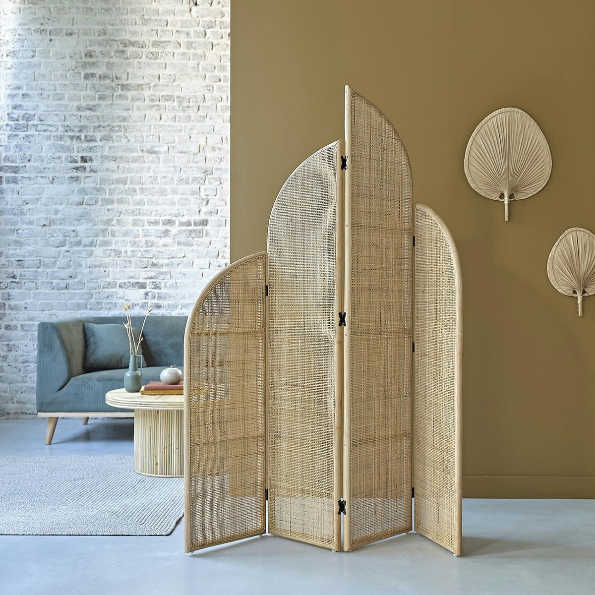 JANE - Paravent en rotin et cannage