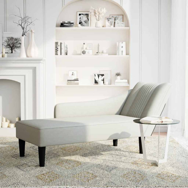 Szezlong Szary Tapicerowany Leżanka Sofa Fotel Łóżko Aksamit