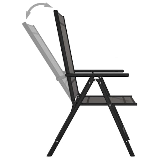 NNEVL Folding Garden Chairs 6 pcs Textilene Black