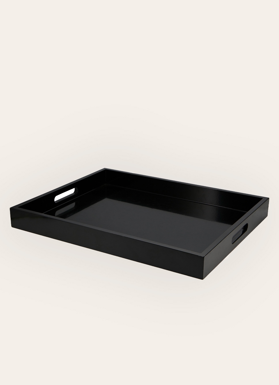 GRAND PLATEAU EN BOIS LAQUÉ NOIR