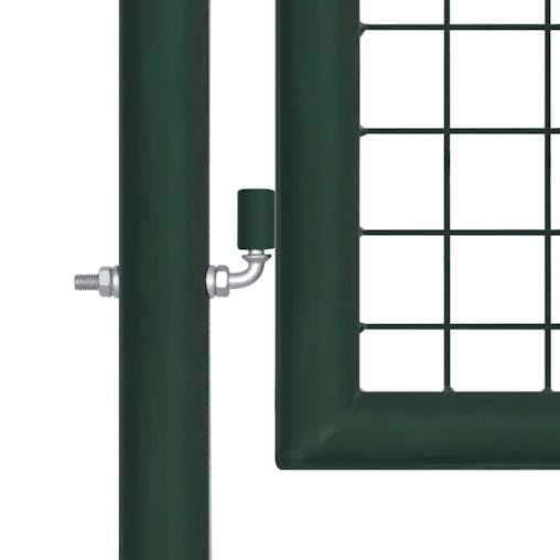 NNEVL Fence Gate Steel 100x125 cm Green
