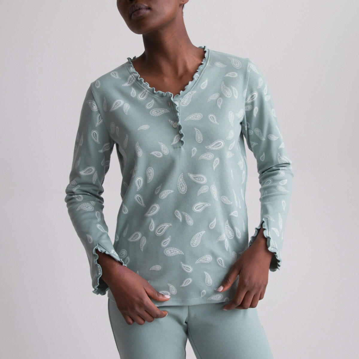 Pyjama maille interlock, manches longues