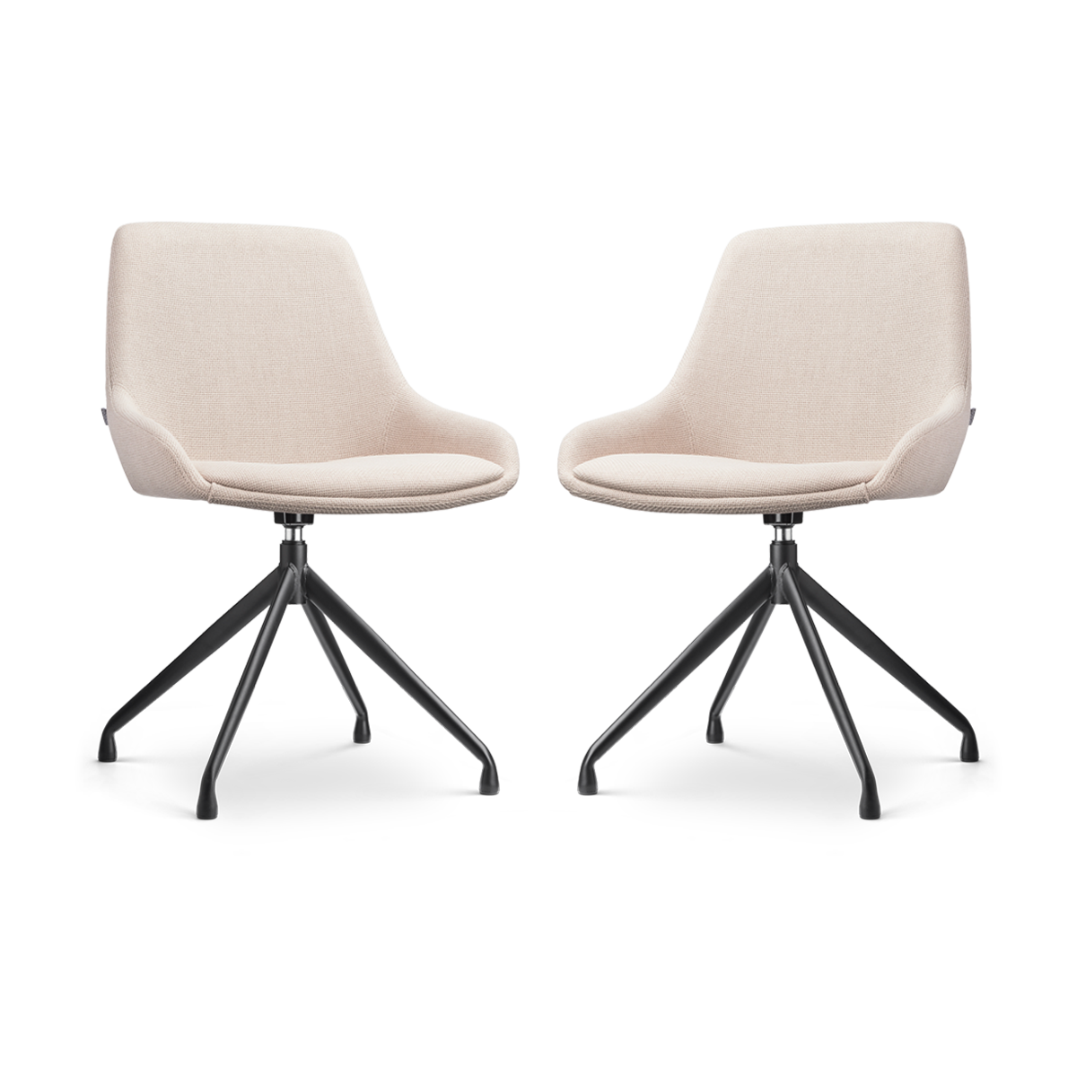Nolon Nola-Isa Draaibare Eetkamerstoelen Beige - Zwart - 2x