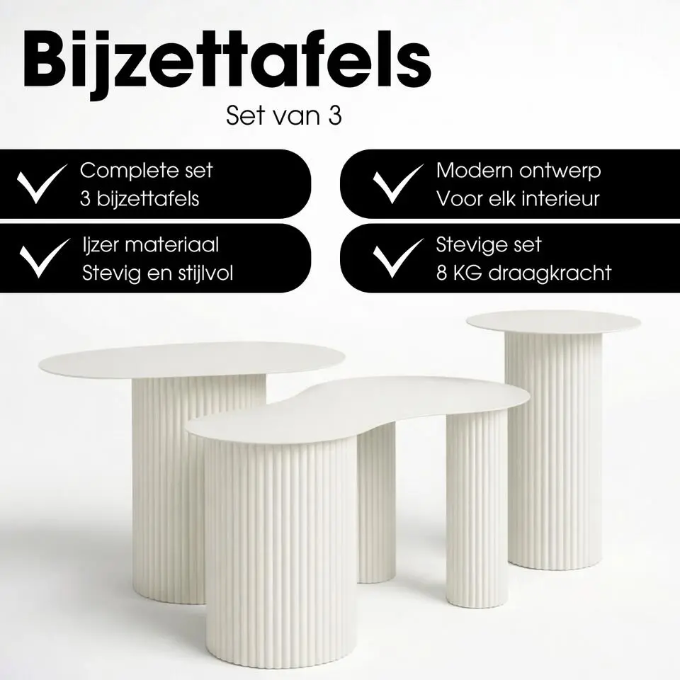 Mica Decorations Lux Bijzettafel - Set van 3