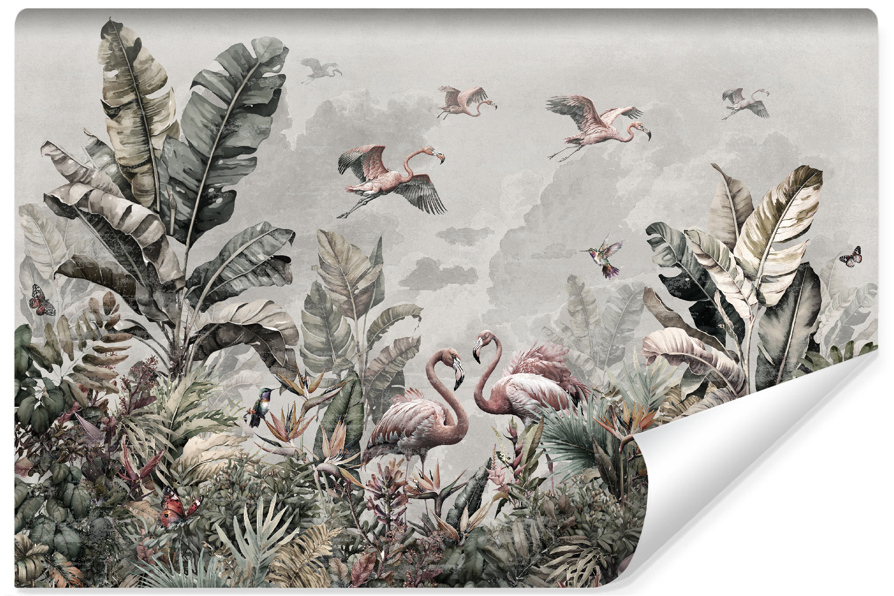 Fototapeta Do Sypialni Dżungla Pełna Flamingów 90x60cm