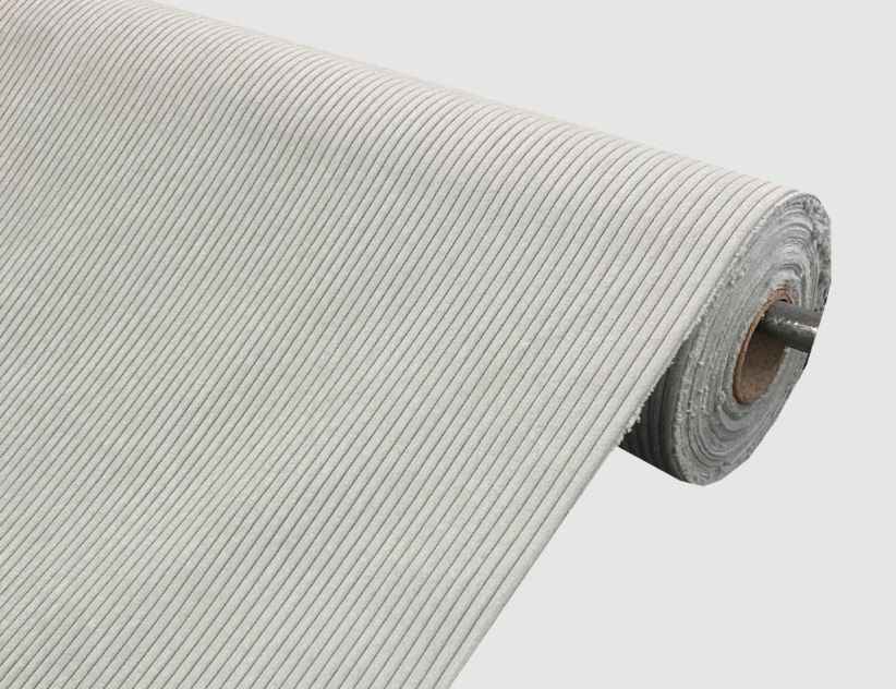 Möbelstoff Cord Hellblau, Grau