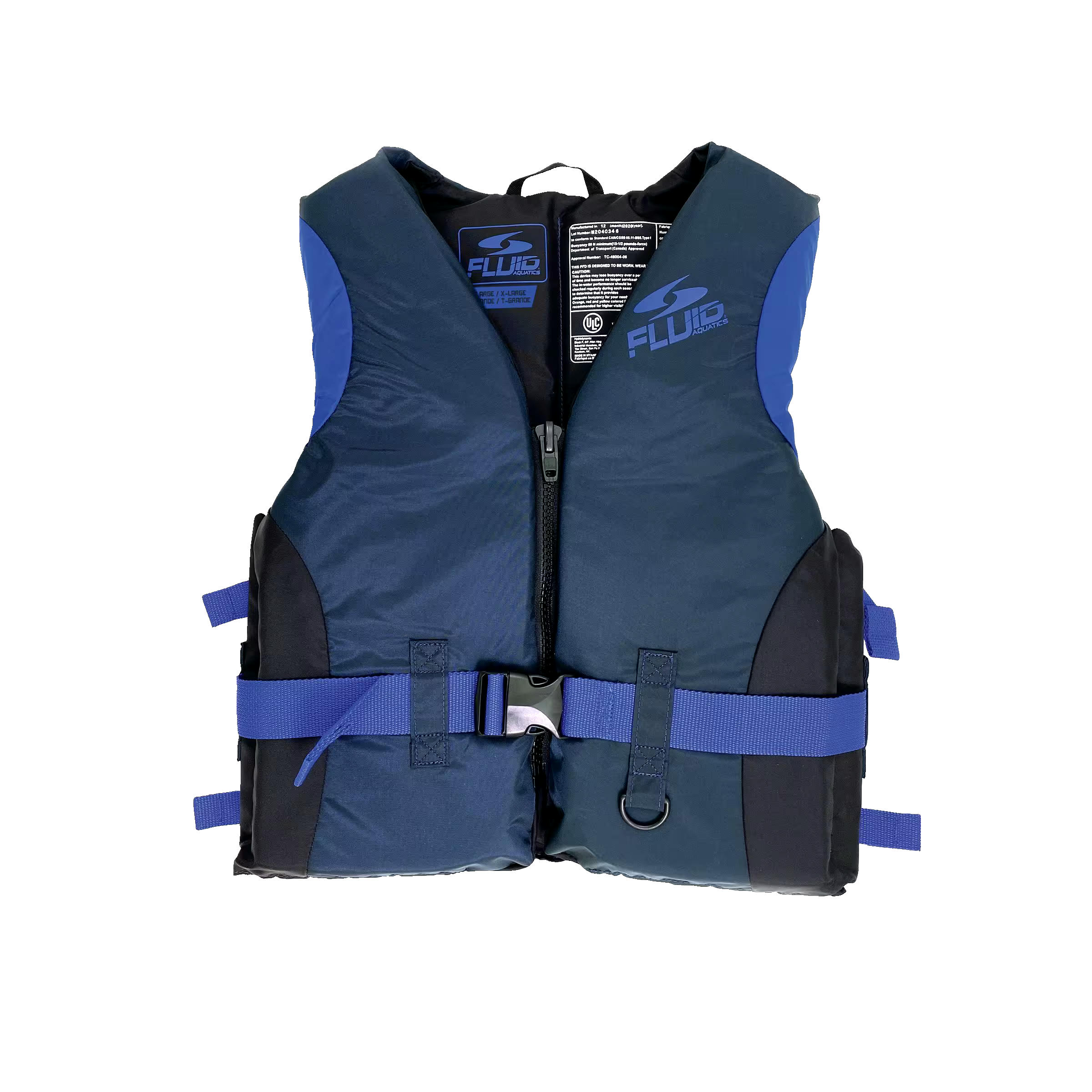 Fluid Deluxe Adult Nylon PFD/Life Jacket, Assorted Colours, Large/X-Large