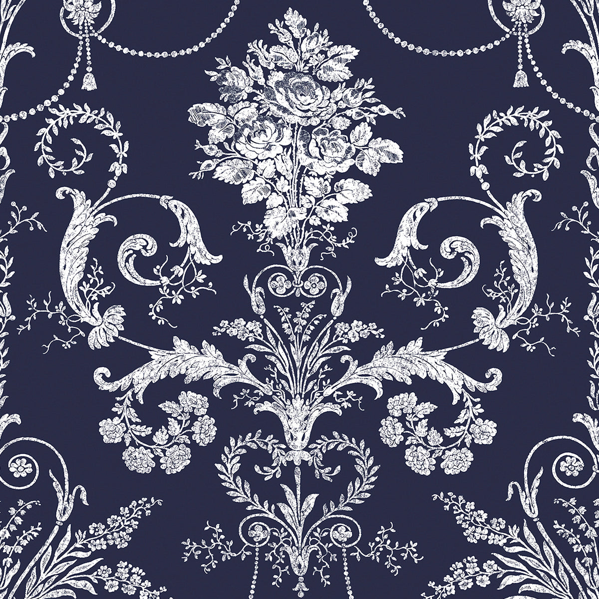 Laura Ashley Vliesbehang - Josette Midnight - 10mx52cm