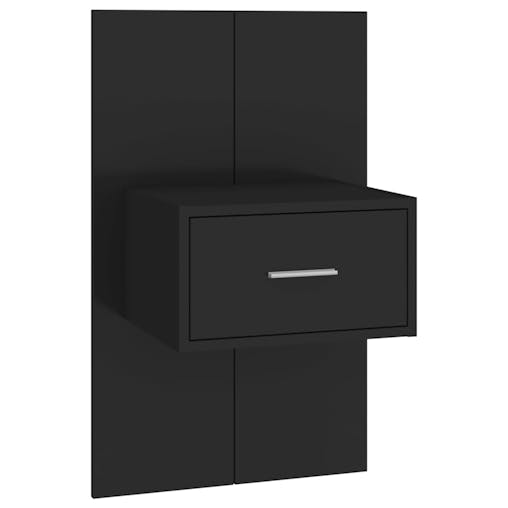 NNEVL Wall-mounted Bedside Cabinets 2 pcs Black