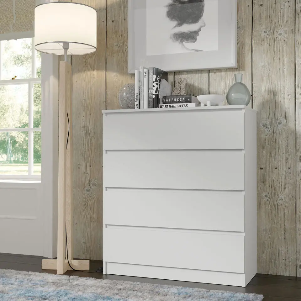 Maja dressoir S4 40x90x104 cm wit mat met 4 lades