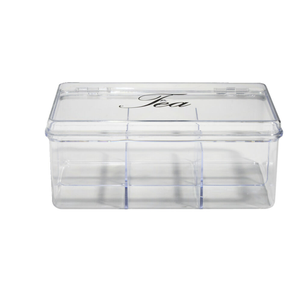 BoÎte à thé plastique transparent 21,5x15x8,5cm