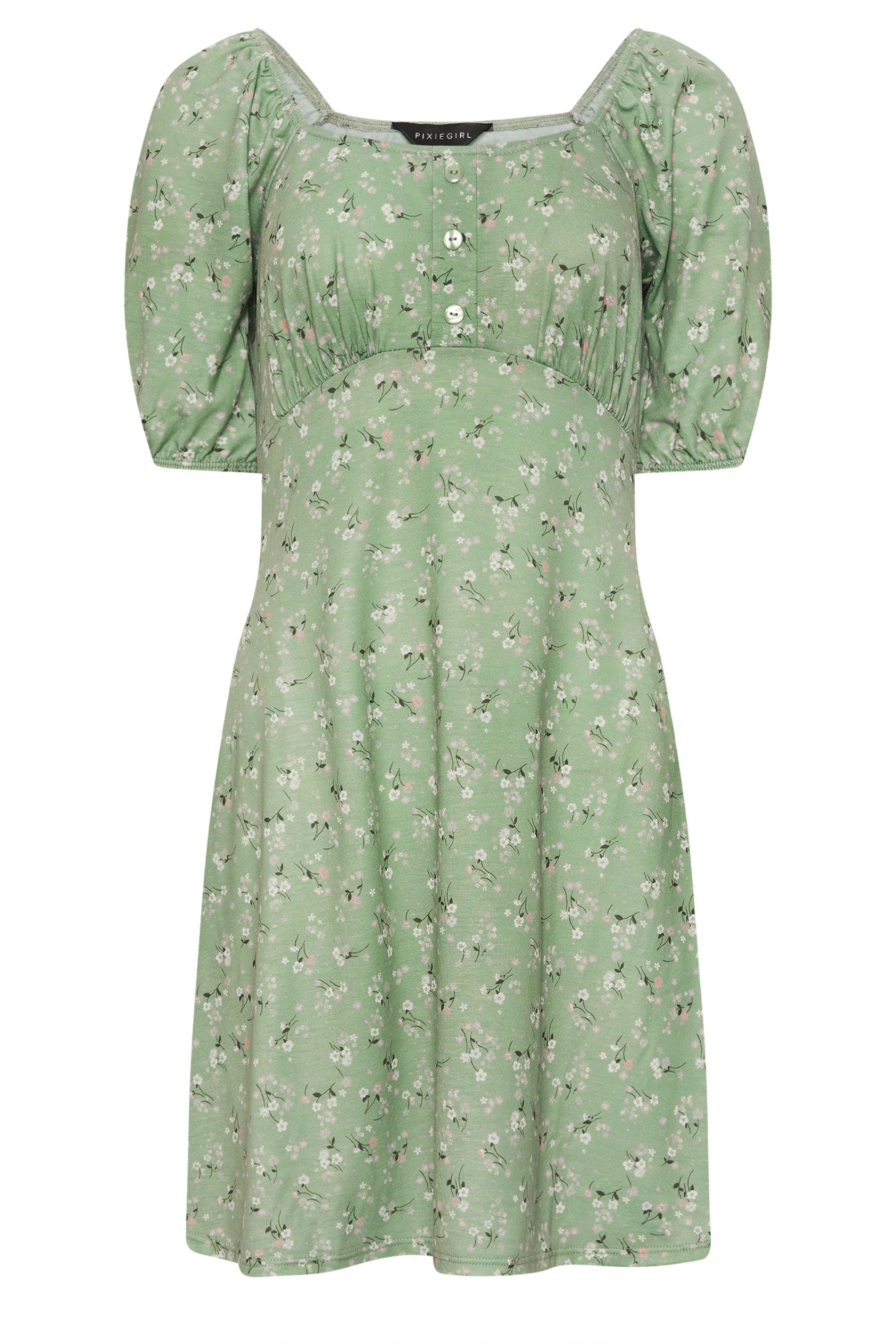 PixieGirl Petite Ditsy Floral Print Mini Dress