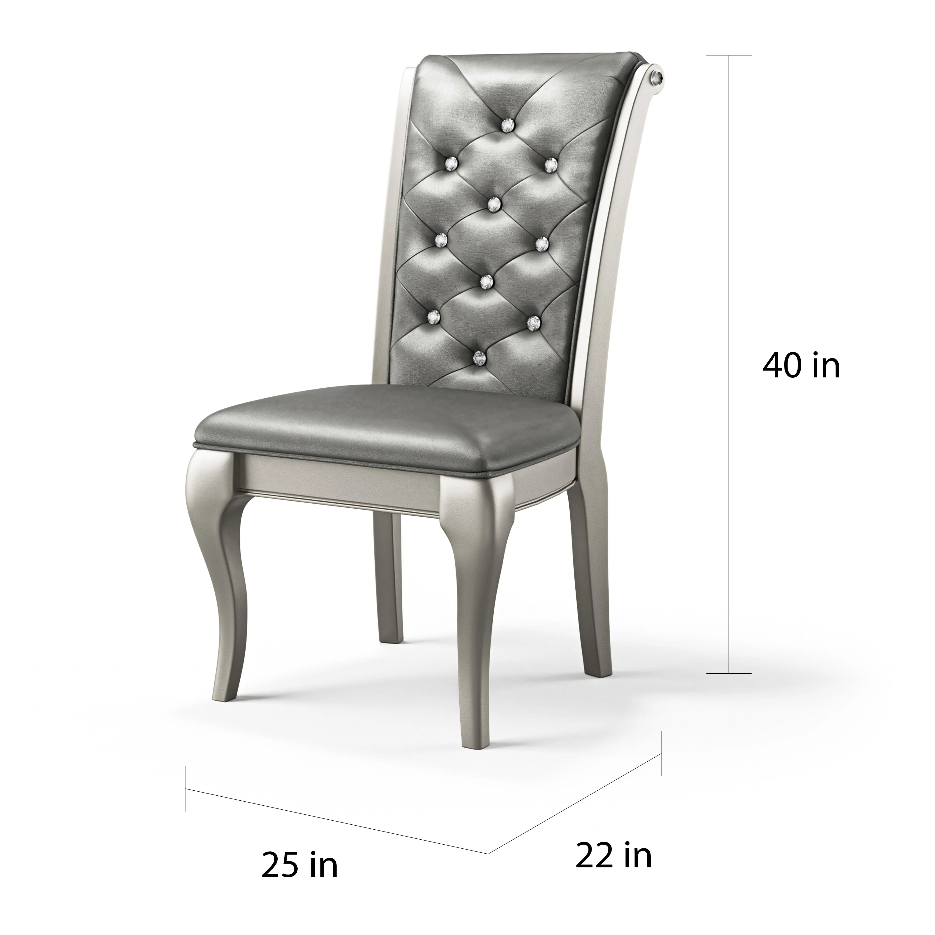 Mora Glam Faux Leather Dining Chairs (Set of 2) by Furniture of America