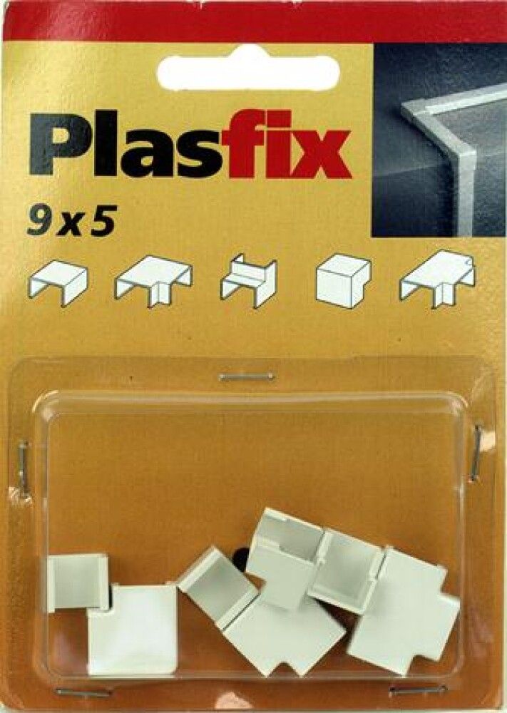 SKARV & HJØRNE PLASFIX 9X5MM HVIT