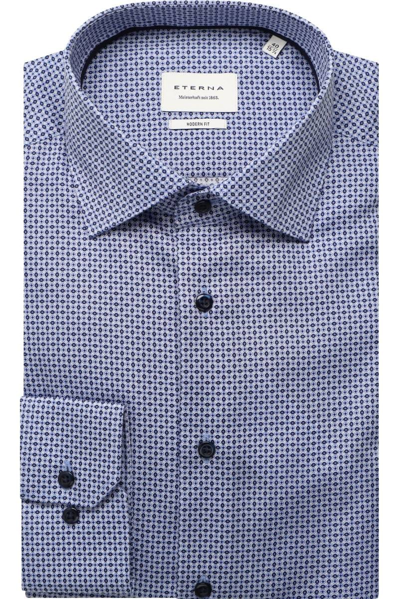 ETERNA Modern Fit Hemd mittelblau, Bedruckt