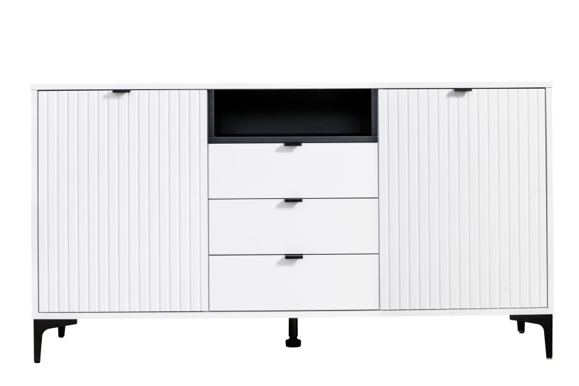 Komoda do salonu2D3S biały/Czarny-Biały eleganckaBestseller