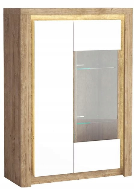 Biały połysk pojemna witryna 100 cm Gloss Livinio led