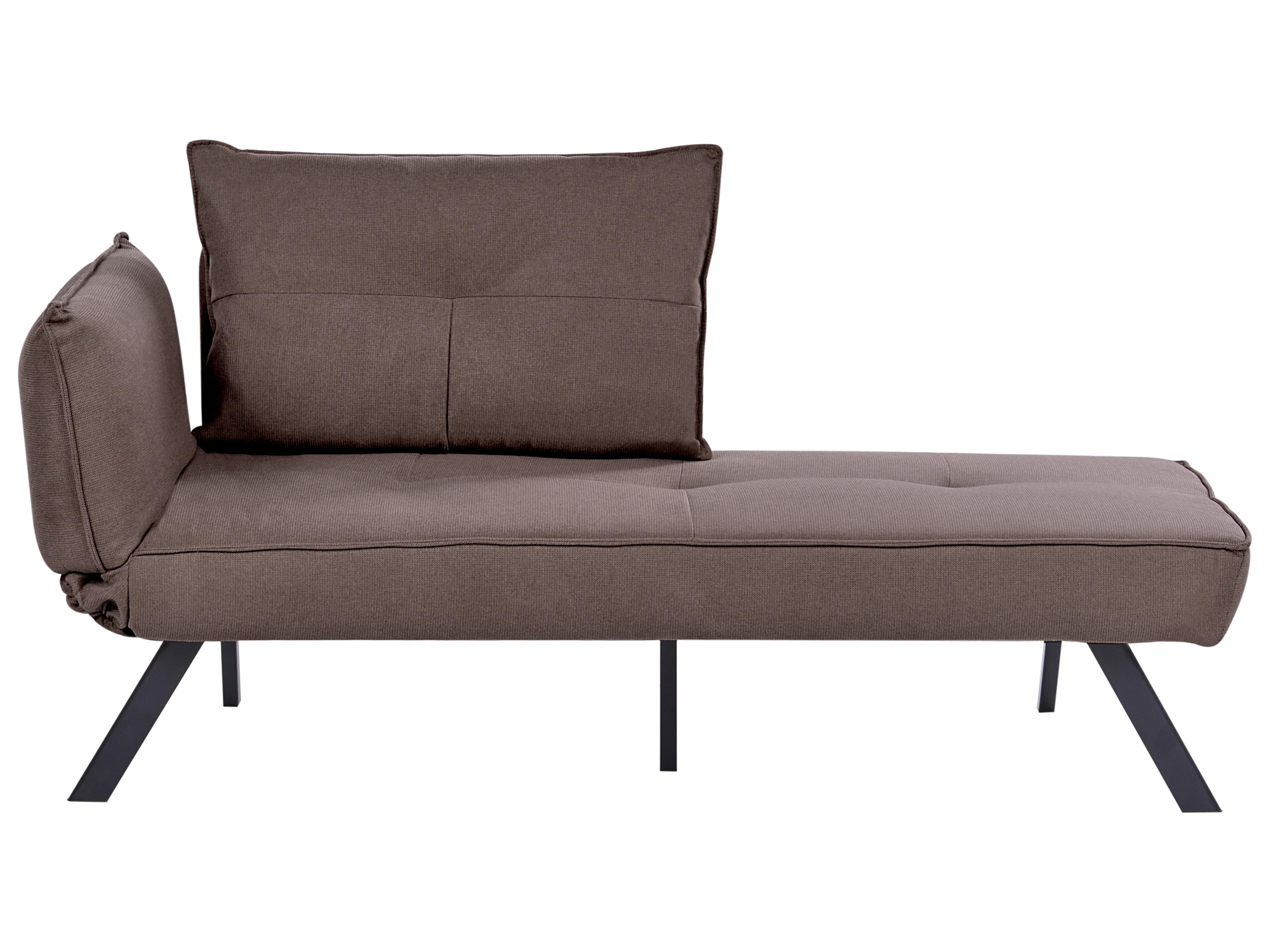 Left-Hand Chaise Longue ROCAMADOUR Fabric Brown