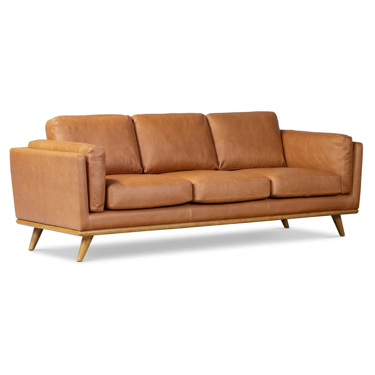 Macadamia Top Grain Leather Cognac Sofa