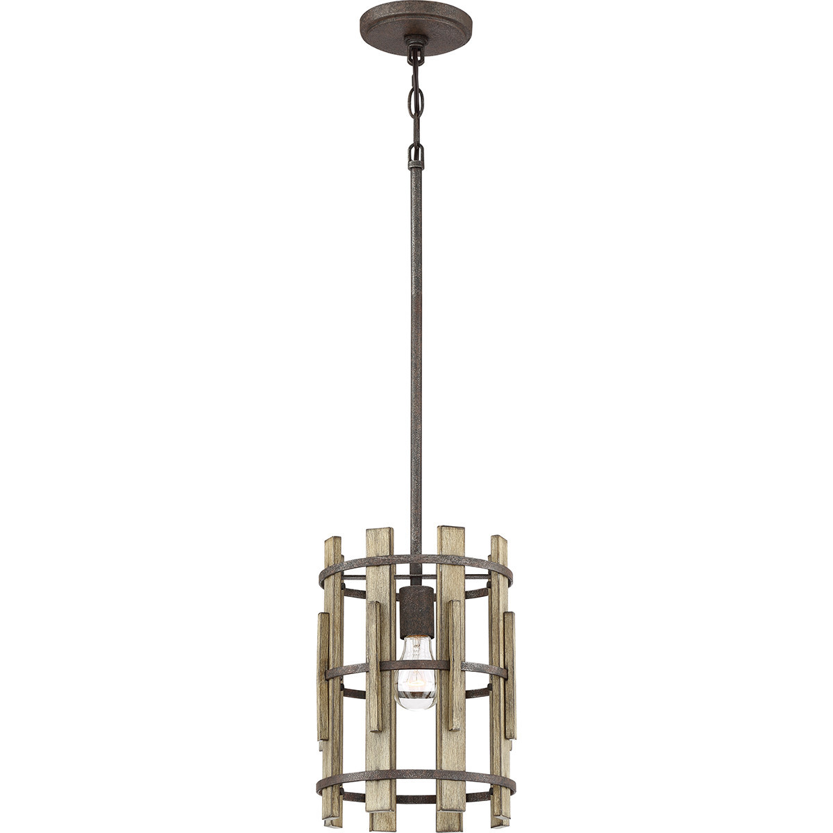Lampa wisząca rustykalna czerń Wood Hollow 1xE27x100W Quoizel