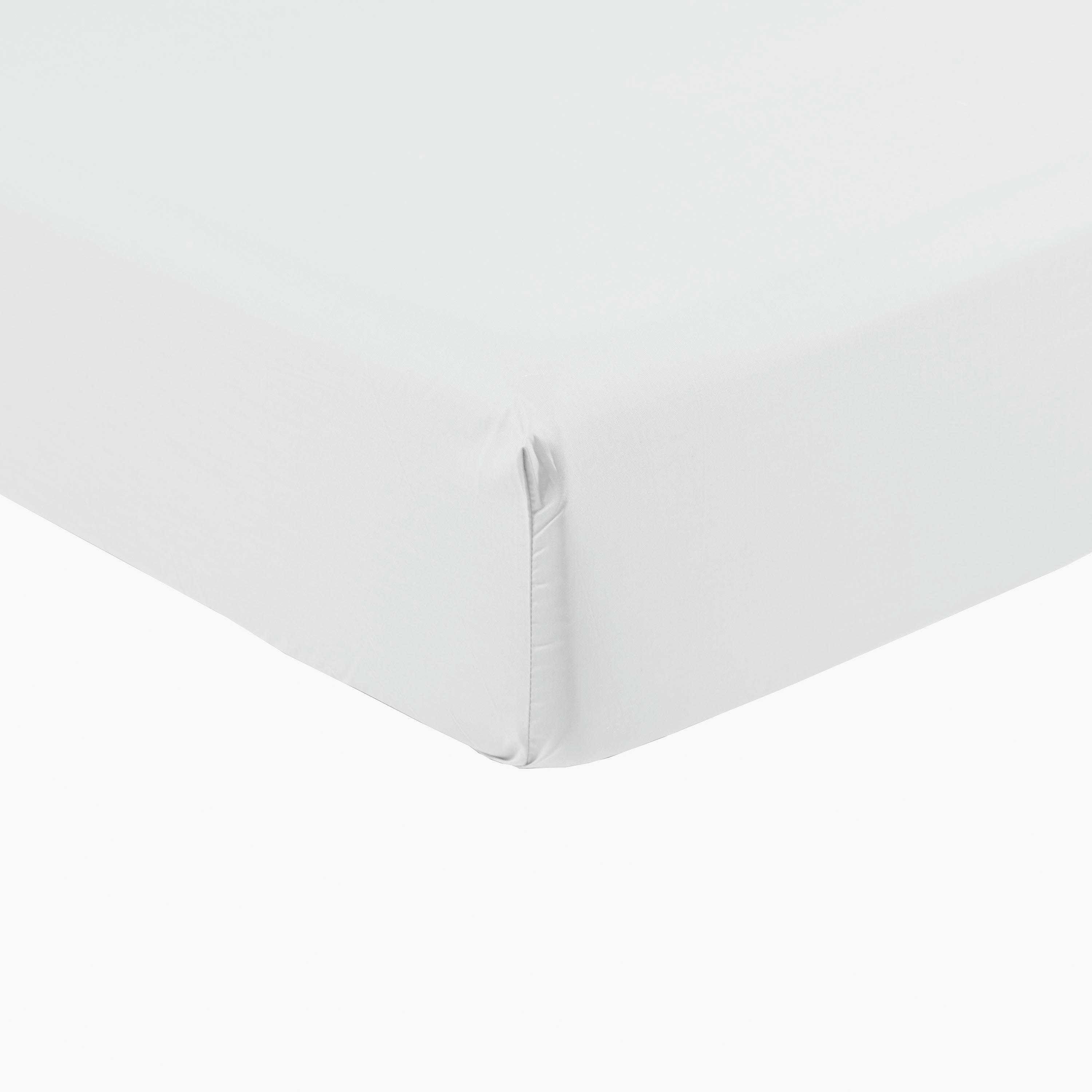 NEO - Drap housse percale de coton uni blanc 90 x 190 cm