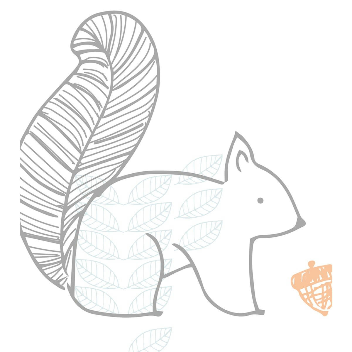 NORDIC - Cadre écureuil en Papier Gris