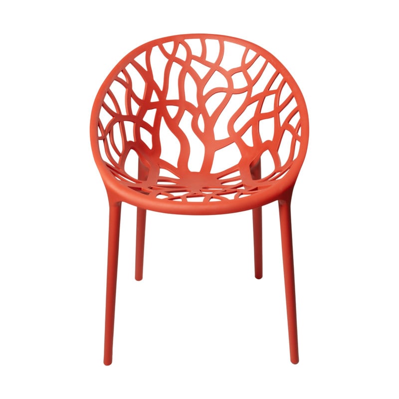 Stapelbare tuinstoel Palma - koraalrood - 78.5x58x59.5 cm