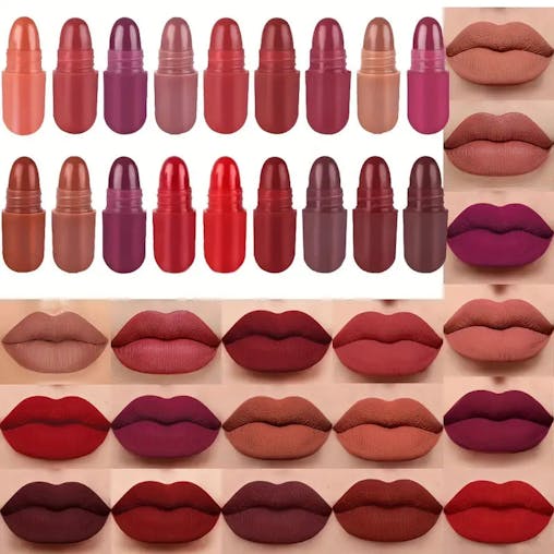 NNETM 18pcs High-Pigment Matte Lipstick Set - Mini Capsule Collection for Long-Lasting Beauty