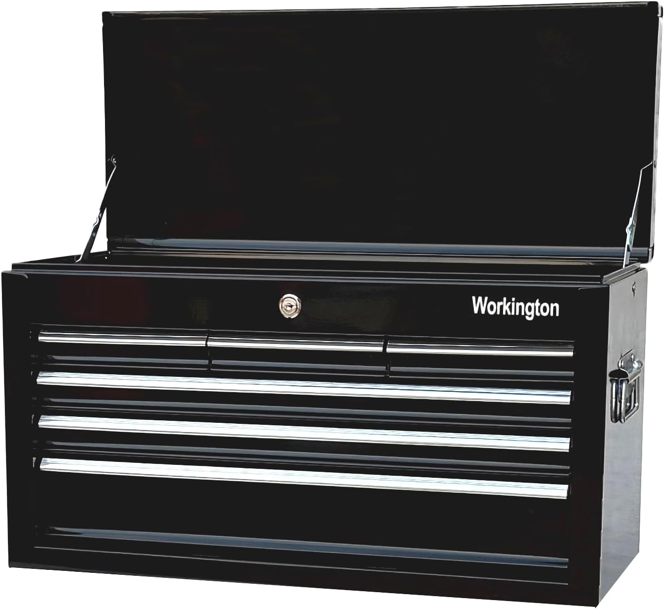 Workington Portable Metal Tool Chest with 6 Drawers, 24 6-Drawer Tool Chest Cabinet with Ball Bearing Drawer Slides, Steel Tool Storage Box Organizer 4005 Black