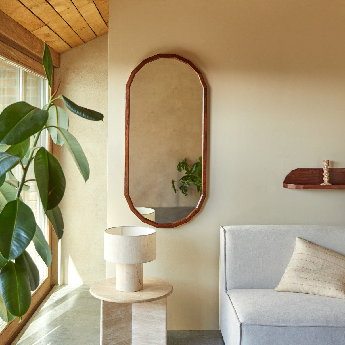 Tikamoon - Decoratieve spiegel in massief palissanderhout 120x56 cm J…