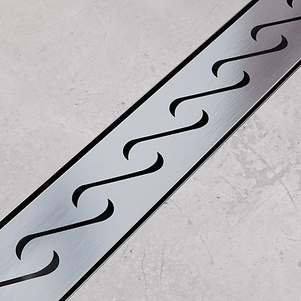 Caniveau de douche en acier inoxydable SIRHONA Drain de doucherectangulaire de 70cm avec grille à motifs de briques
