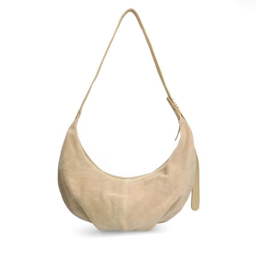 Manfield Beige suède schoudertas