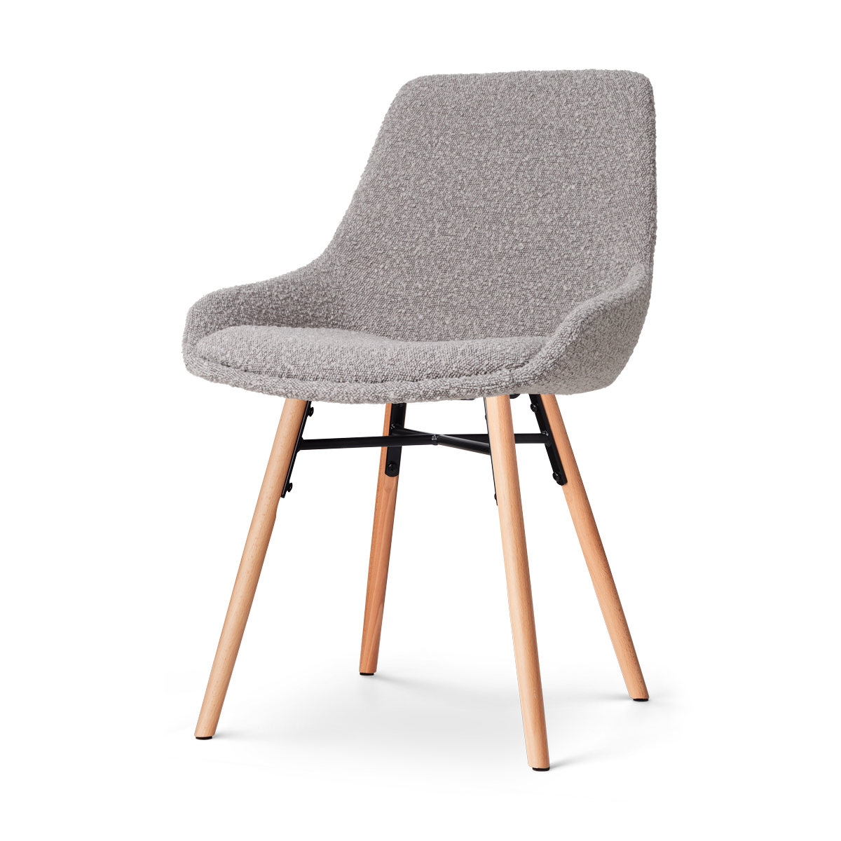 Nolon Nena-Isa Eetkamerstoel Bouclé Taupe - Stof - Houten Poten