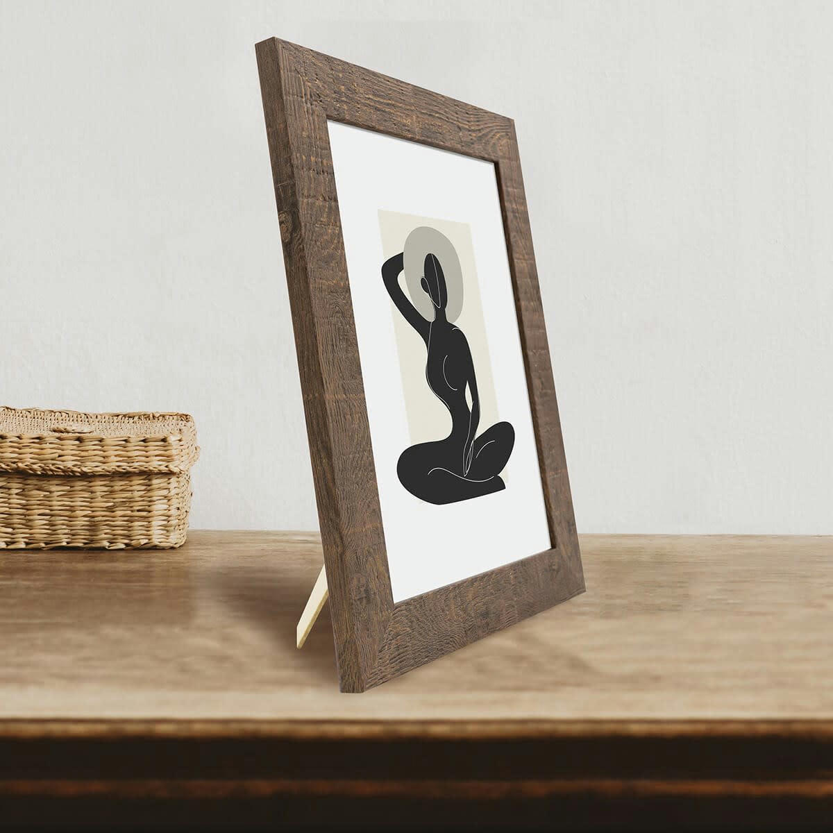 FAUVE - Cadre photo effet bois 18x24 cm résine recyclée