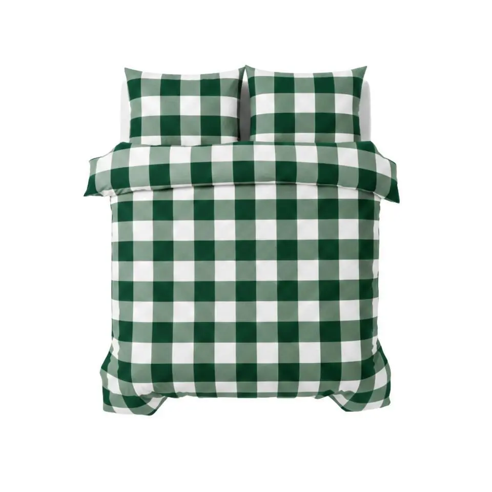 Ten Cate Tweepersoons Dekbedovrertrek 200x200 - 100% Katoen - Milo Donkergroen