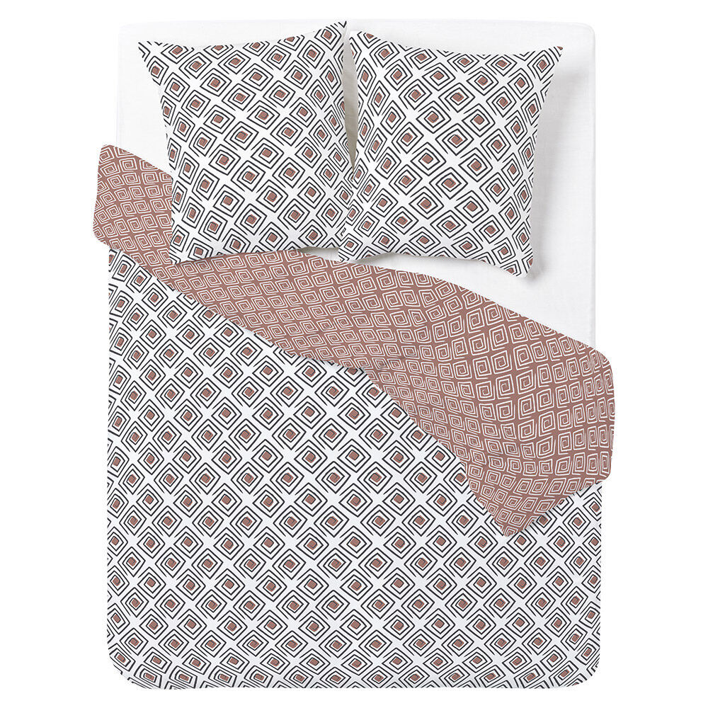 Parure de lit 2 personnes 240x220cm polycoton motif aztèque spirale