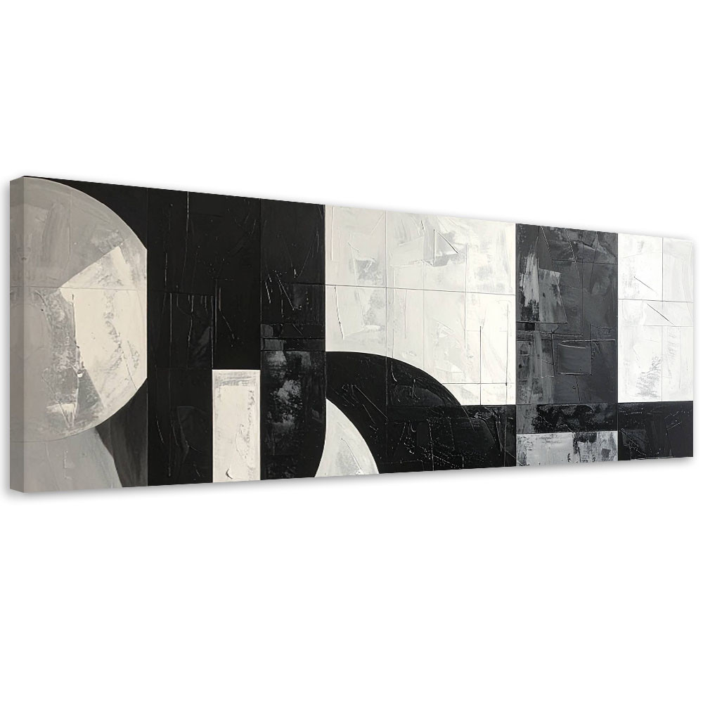 Obraz do salonu sypialni biura loftu, Geometryczna abstrakcja czarno 90x30
