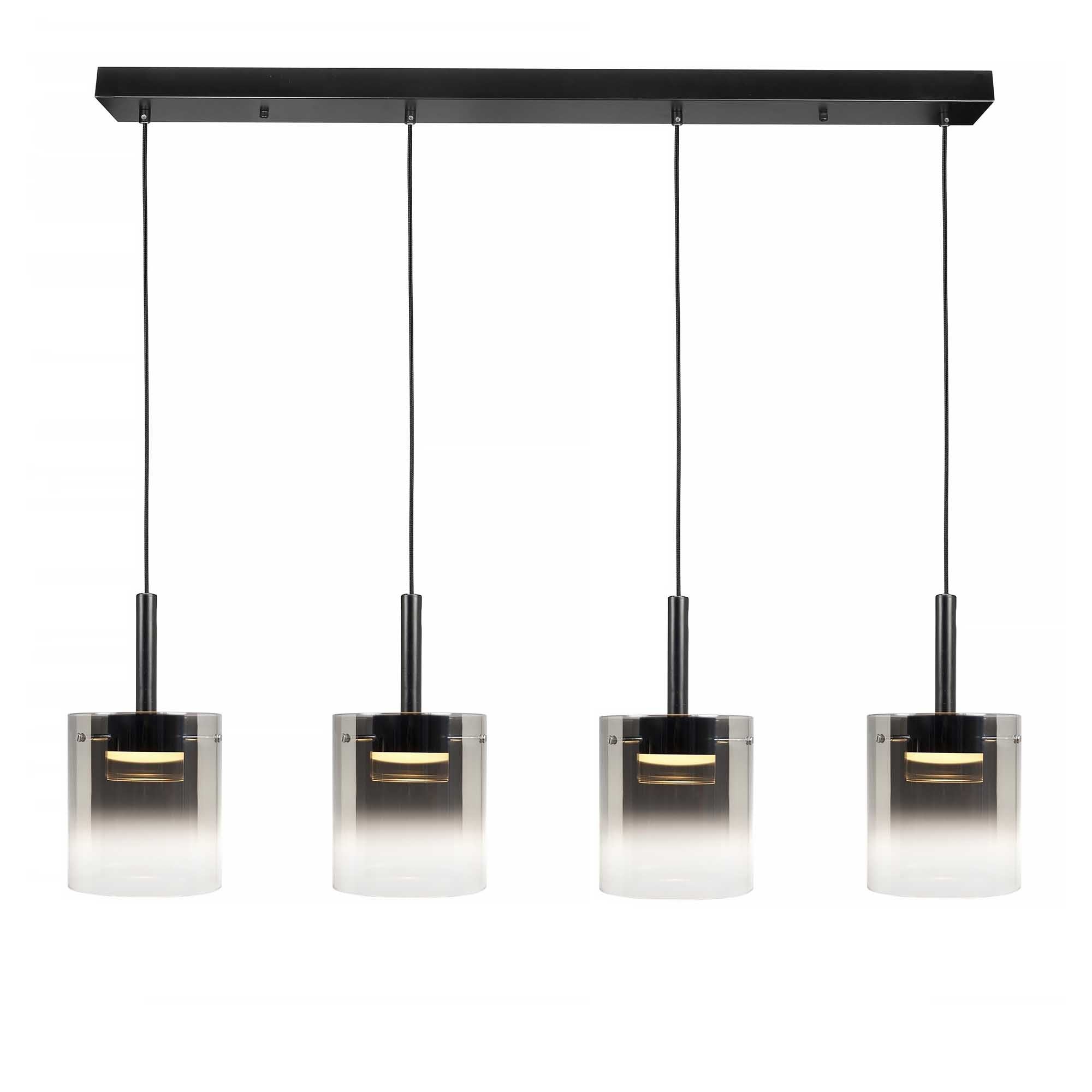 Highlight hanglamp Salerno - 4 lichts - 110 x 150  cm - zwart