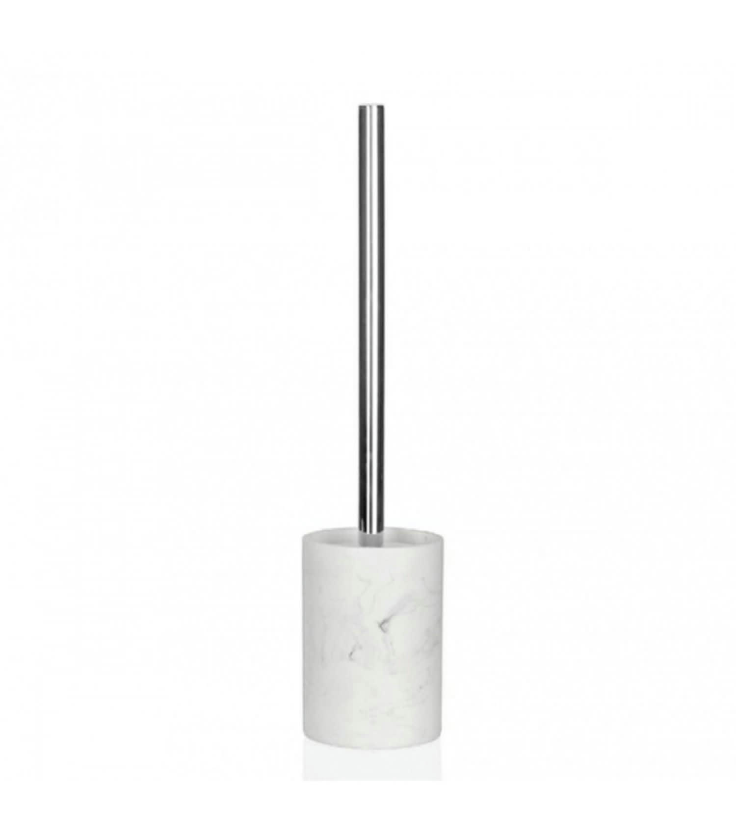 - Brosse WC en résine effet marbre blanc