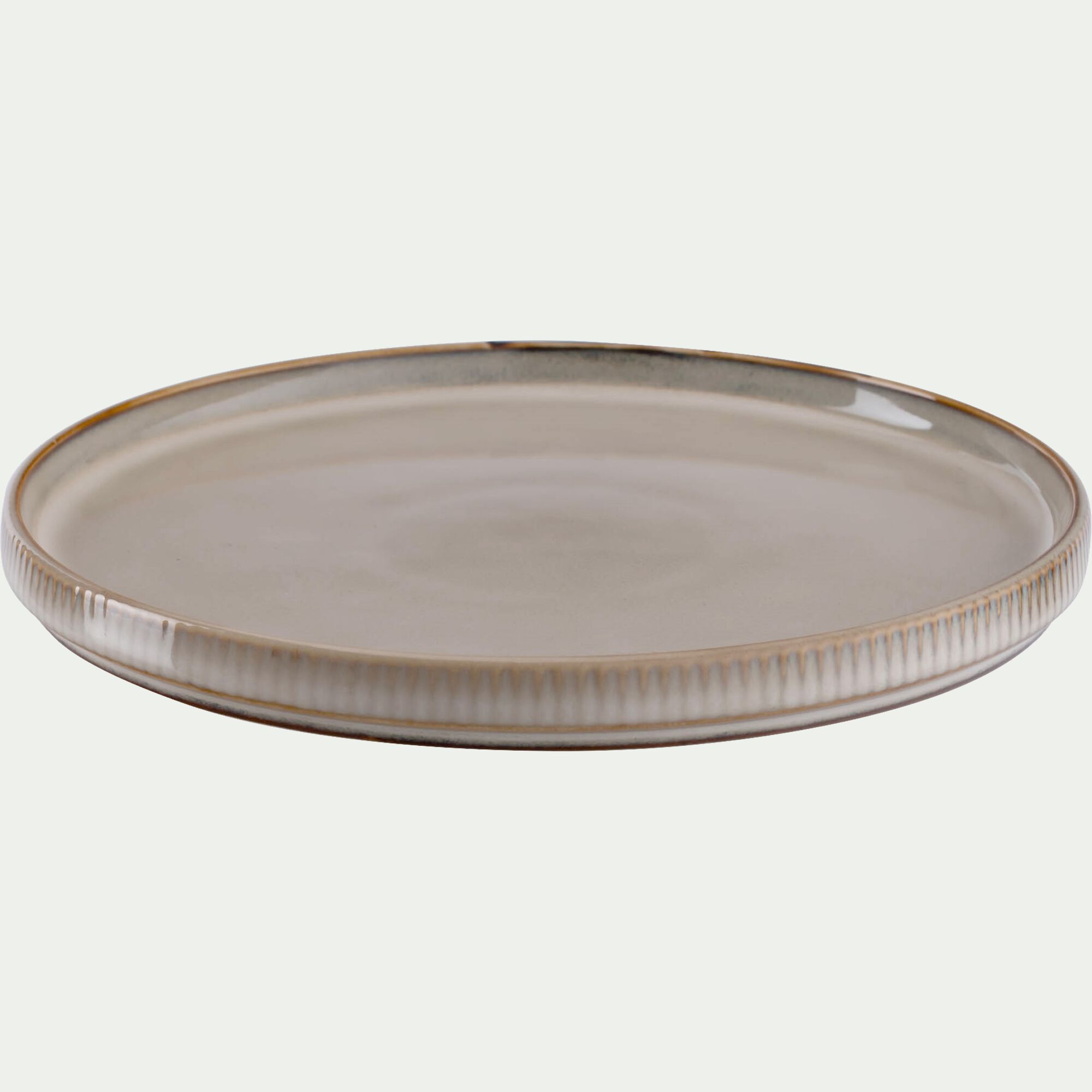 STRIE - Assiette à dessert en grès D21,3cm - beige
